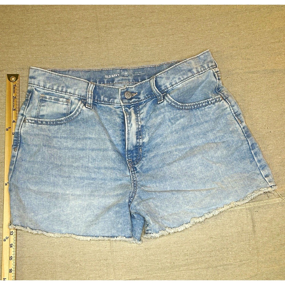 Old Navy Women's 16W Plus High-Rise Adjustable Waist Light Wash Denim Shorts